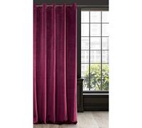 Eurofirany Ria Rideau en Velours Doux avec Oeillets-1 pièce élégant de qualité supérieure pour Chambre à Coucher, Salon, Velvet, Daim, Bordeaux, 140 x 250cm