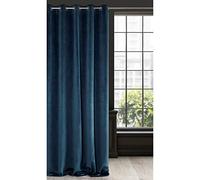 Eurofirany Ria Rideau en Velours Doux avec Oeillets-1 pièce élégant de qualité supérieure pour Chambre à Coucher, Salon, Velvet, Daim, Bleu Marine, 140 x 250cm