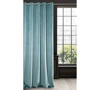 Eurofirany RIA Rideau en Velours Doux avec Oeillets - 1 pièce élégant de qualité supérieure pour Chambre à Coucher, Salon, Velvet, 140x250cm, Vert Océan