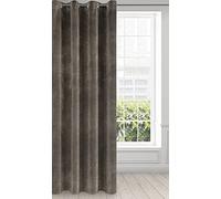 Eurofirany Ria Rideau en Velours Doux avec Oeillets-1 pièce élégant de qualité supérieure pour Chambre à Coucher, Salon, Velvet, Daim, Graphite, 140 x 250cm