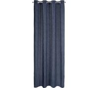 Eurofirany Rideau 140x250 Inga bleu foncé sur velours à oeillets avec motif jacquard géométrique Pierre Cardin