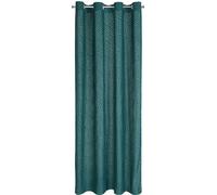 Eurofirany Rideau 140x250 Inga turquoise foncé préparé sur velours à oeillets avec motif géométrique jacquard Pierre Cardin