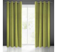 Eurofirany Pierre Velours avec Oeillets-1 pièce Occultant Thermiques, Rideau Opaque pour Chambre Salon Salle à Manger, Densité 215 g/m², Dentelle, Vert Olive, 140x250 cm
