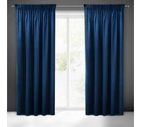 Eurofirany Rideau 140x270 Sibel velours bleu foncé prêt à poser Pierre Cardin