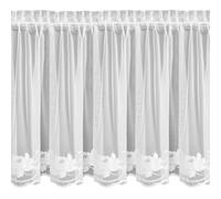 Eurofirany Rideau brise-bise court, 70 x 150 cm, crème, broderie ajour, avec cordon de serrage, prêt à l'emploi, pour cuisine, salle à manger