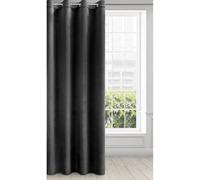 Eurofirany Rideau en Velours avec Oeillets - 1 Panneau, Traitement de Fenêtre Occultant, Rideaux pour Chambre, Cuisine, Salon, Super Doux, 140x250 cm, Noir