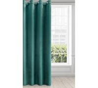 Eurofirany Rideau en Velours avec Oeillets - 1 Panneau, Traitement de Fenêtre Occultant, Rideaux pour Chambre, Cuisine, Salon, Super Doux, 140x250 cm, Turquoise Foncé