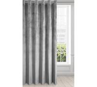 Eurofirany Rideau en Velours avec Oeillets - 1 Panneau, Traitement de Fenêtre Occultant, Rideaux pour Chambre, Cuisine, Salon, Super Doux, 215x270 cm, Gris Clair