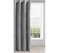 Eurofirany Rideau en Velours avec Oeillets - 1 Panneau, Traitement de Fenêtre Occultant, Rideaux pour Chambre, Cuisine, Salon, Super Doux, 140x250 cm, Gris Clair