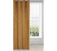 Eurofirany Rideau en Velours avec Oeillets - 1 Panneau, Traitement de Fenêtre Occultant, Rideaux pour Chambre, Cuisine, Salon, Super Doux, 140x250 cm, Orange