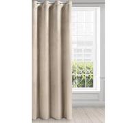 Eurofirany Rideau en Velours avec Oeillets - 1 Panneau, Traitement de Fenêtre Occultant, Rideaux pour Chambre, Cuisine, Salon, Super Doux, 140x250 cm, Beige