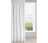 Eurofirany Rideau en Velours avec Ruban Fronceur - 1 Panneau, Traitement de Fenêtre Occultant, Rideaux pour Chambre, Cuisine, Salon, Super Doux, 140x270 cm, Blanc