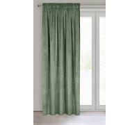 Eurofirany Rideau en Velours avec Ruban Fronceur - 1 Panneau, Traitement de Fenêtre Occultant, Rideaux pour Chambre, Cuisine, Salon, Super Doux, 140x270 cm, Menthe Foncé