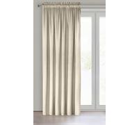 Eurofirany Rideau en Velours avec Ruban Fronceur - 1 Panneau, Traitement de Fenêtre Occultant, Rideaux pour Chambre, Cuisine, Salon, Super Doux, 140x270 cm, Blanc Cassé