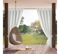 Eurofirany Rideau GARDEN Rideaux d'extérieur imperméables Rideaux de terrasse blancs 155x260 cm Passants Velcro