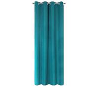 Eurofirany Rideau Lisse Jacquard texturé à œillets Tendance élégant Glamour Chambre à Coucher Salon Turquoise 135 x 250 cm