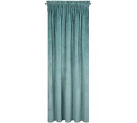 Eurofirany Villa Rideau en Velours Doux avec Galon Fronceur-1 pièce élégant de qualité supérieure pour Chambre à Coucher, Salon, Velvet, Polyester, Vert Océan, 140x270 cm
