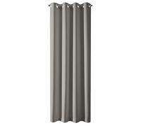 Eurofirany Rideaux occultants Lisses à 8 œillets - Modernes et Simples - pour Chambre à Coucher, Chambre d'enfant, Salon - Graphite - 135 x 250 cm