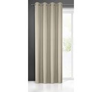 Eurofirany Rita Long de Couleur Unie-1 Unité, Œillets, Rideaux Modernes pour Chambre, Salon, Salle à Manger, Polyester, Cappuccino, 140x250 cm