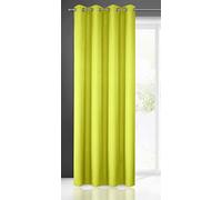 Eurofirany Rita Long de Couleur Unie-1 Unité, Œillets, Rideaux Modernes pour Chambre, Salon, Salle à Manger, Polyester, Chaux, 140x250 cm