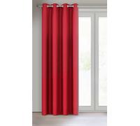 Eurofirany Rita Long de Couleur Unie-1 Unité, Œillets, Rideaux Modernes pour Chambre, Salon, Salle à Manger, Polyester, Rouge, 140x250 cm