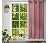 Eurofirany Rita Rideau de Couleur Unie - 1 Unité, Œillets, Rideaux Modernes pour Chambre, Salon, Salle à Manger, 140x175 cm, Rose Foncé