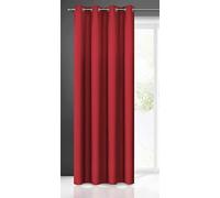Eurofirany Rita Rideau Long de Couleur Unie - 1 Unité, Œillets, Rideaux Modernes pour Chambre, Salon, Salle à Manger, 140x250 cm, Rouge