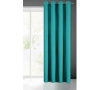 Eurofirany Rita Rideau Long de Couleur Unie - 1 Unité, Œillets, Rideaux Modernes pour Chambre, Salon, Salle à Manger, 140x250 cm, Turquoise Foncé