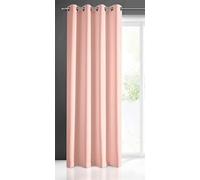 Eurofirany Rita Long de Couleur Unie-1 Unité, Œillets, Rideaux Modernes pour Chambre, Salon, Salle à Manger, Polyester, Vieux Rose, 140x250 cm