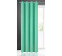 Eurofirany Rita Rideau Long de Couleur Unie - 1 Unité, Œillets, Rideaux Modernes pour Chambre, Salon, Salle à Manger, 140x250 cm, Menthe