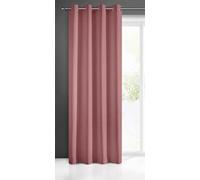 Eurofirany Rita Long de Couleur Unie-1 Unité, Œillets, Rideaux Modernes pour Chambre, Salon, Salle à Manger, Polyester, Rose Foncé, 140x250 cm
