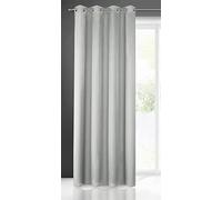 Eurofirany Rita Long de Couleur Unie-1 Unité, Œillets, Rideaux Modernes pour Chambre, Salon, Salle à Manger, Microfibre, Gris Acier, 140x250 cm