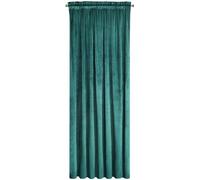 Design91 Eurofirany Rosa Rideau en Velours Doux Uni Opaque avec Galon Fronceur - 1 Unité, Moelleux, Panneau Drapé, Classique, Élégant, Salon, Chambre, 200 g/m², 140x270 cm, Turquoise Foncé