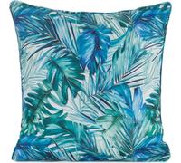 EUROFIRANY | Taie d'oreiller - 45 x 45 cm - Housse de coussin décoratif avec des feuilles bleues - Jardin