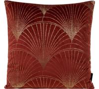 EUROFIRANY | Taie d'oreiller - 45 x 45 cm - housse de coussin rouge brique - Glamour Modern