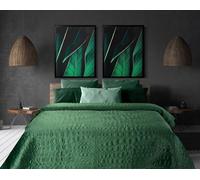 Eurofirany Terra Collection Couvre-lit matelassé uni matelassé Couverture toute l'année en velours (SALVIA7 vert, 280 x 260 cm)