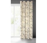 Eurofirany Tonia Rideau en Velours avec œillets et Motif marbré doré 1 pièce - Glamour pour Salon, Chambre à Coucher - 140 x 250 cm - Crème