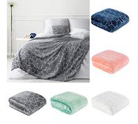 Eurofirany Vanesa Couvre-lit en Polyester avec Motif nid d'abeille argenté 170 x 200 cm