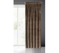 Eurofirany Villa Rideau en Velours Doux avec Galon Fronceur-1 pièce élégant de qualité supérieure pour Chambre à Coucher, Salon, Velvet, Polyester, Marron, 140x270 cm