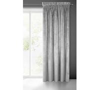 Eurofirany Villa Rideau en Velours Doux avec Galon Fronceur-1 pièce élégant de qualité supérieure pour Chambre à Coucher, Salon, Velvet, Polyester, Gris Acier, 140x270 cm
