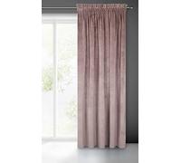 Eurofirany Villa Rideau en Velours Doux avec Galon Fronceur-1 pièce élégant de qualité supérieure pour Chambre à Coucher, Salon, Velvet, Polyester, Poudre, 140x270 cm