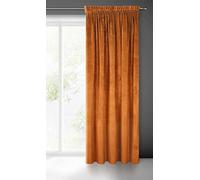 Eurofirany Villa Rideau en Velours Doux avec Galon Fronceur-1 pièce élégant de qualité supérieure pour Chambre à Coucher, Salon, Velvet, Polyester, Brun Roux, 140x270 cm