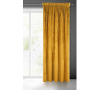 Eurofirany Villa Rideau en Velours Doux avec Galon Fronceur-1 pièce élégant de qualité supérieure pour Chambre à Coucher, Salon, Velvet, Polyester, Moutarde, 140x270 cm