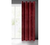 Eurofirany Villa Rideau en Velours Doux avec Oeillets-1 pièce élégant de qualité supérieure pour Chambre à Coucher, Salon, Velvet, Polyester, Bordeaux Foncé, 140x250 cm
