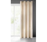 Eurofirany Villa Rideau en Velours Doux avec Oeillets-1 pièce élégant de qualité supérieure pour Chambre à Coucher, Salon, Velvet, Daim, Beige, 140x250 cm