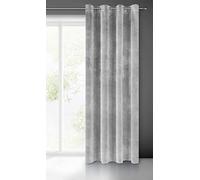 Eurofirany Villa Rideau en Velours Doux avec Oeillets-1 pièce élégant de qualité supérieure pour Chambre à Coucher, Salon, Velvet, Polyester, Gris Acier, 140x250 cm