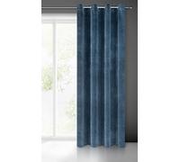 Eurofirany Villa Rideau en Velours Doux avec Oeillets-1 pièce élégant de qualité supérieure pour Chambre à Coucher, Salon, Velvet, Polyester, Bleu Marine, 140x250 cm