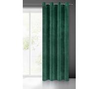 Eurofirany Villa Rideau en Velours Doux avec Oeillets-1 pièce élégant de qualité supérieure pour Chambre à Coucher, Salon, Velvet, Polyester, Vert Foncé, 140x250 cm