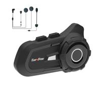 EuroFone S2 Interphone pour Casque de Moto avec Puce Bluetooth 5.1, Haut-Parleur interphone pour 2 conducteurs avec2 en 1 Microphone, imperméable, Protection Solaire et Anti-poussière (Noir)