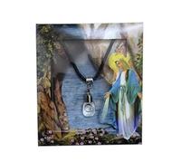 Eurofusioni Eau Bénite Miraculeuse Marie - Pendentif ampoule en verre avec collier - Pendentif: h 3,7 cm
